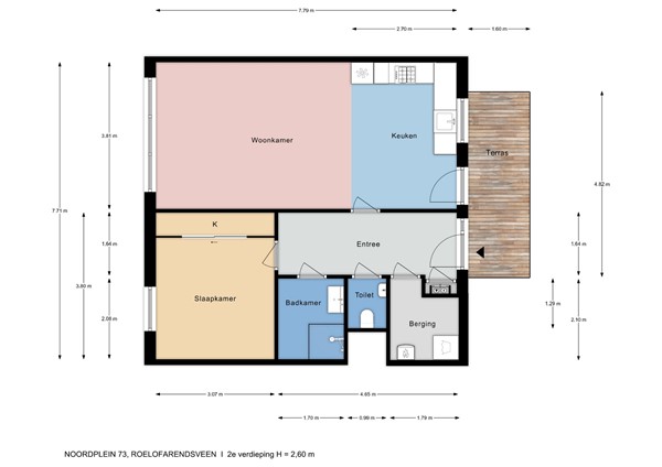 Floorplan - Noordplein 73, 2371 DJ Roelofarendsveen